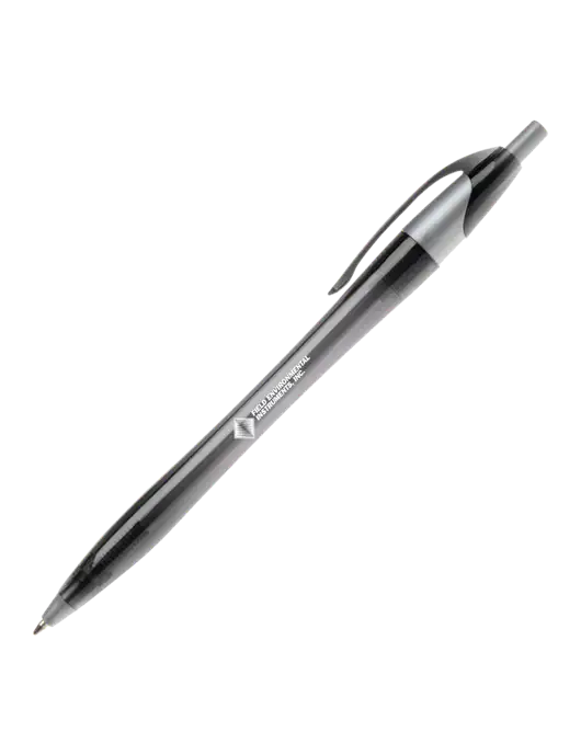 Novella Translucent Black/Silver Jewel Pen - Blue Ink w/Field Environmental Logo