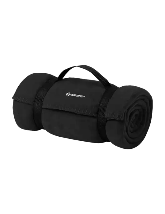 Casual Black Fleece Blanket With Strap w/Field Environmental Logo