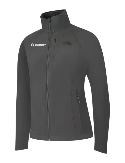 North Face Womens Medium Grey Apex Barrier Soft Shell Jacket  w/Field Environmental Logo