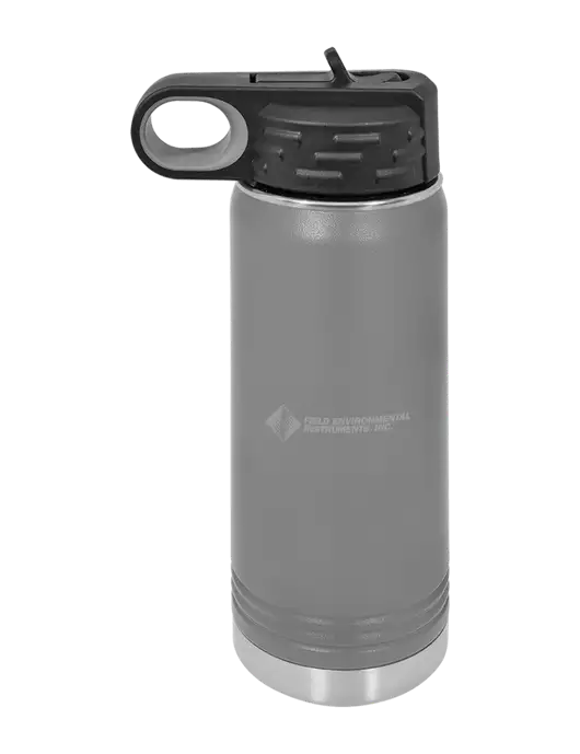 Polar Camel 20 oz Powder Coated Grey Vacuum Insulated Water Bottle w/Field Environmental Logo