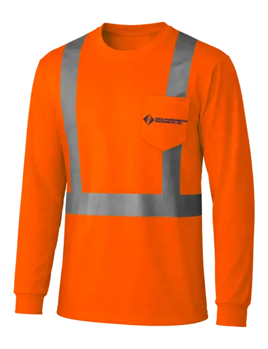 CornerStone Safety Orange ANSI 107 Class 2 Mesh Long Sleeve Tee w/Field Environmental Logo