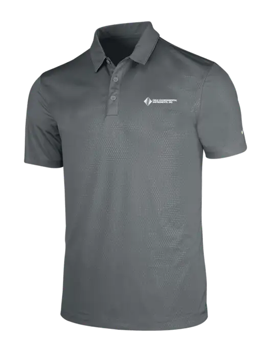 NIKE Medium Grey Dri-Fit Embossed Tri-Blade Polo w/Field Environmental Logo