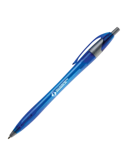 Novella Translucent Blue/Silver Jewel Pen - Blue Ink w/Field Environmental Logo