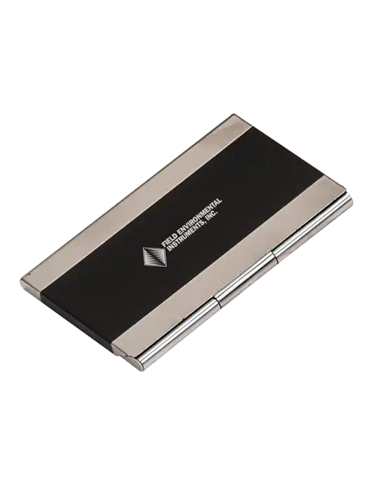 Black 3.75 x 2.5 Business Card Holder w/Field Environmental Logo