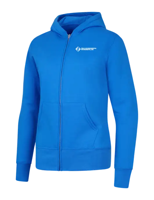 Royal Womens Core Fleece Full-Zip Hooded Sweatshirt w/Field Environmental Logo