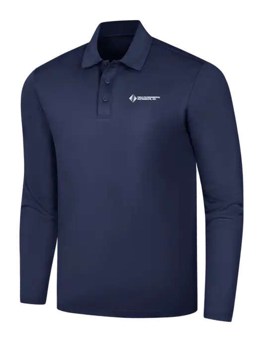 Navy Silk Touch Performance Long Sleeve Polo w/Field Environmental Logo