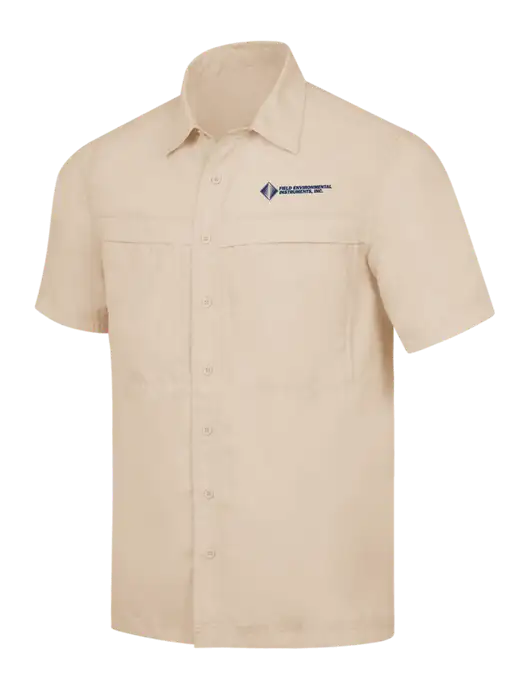 Tan Short Sleeve UV Daybreak Shirt w/Field Environmental Logo