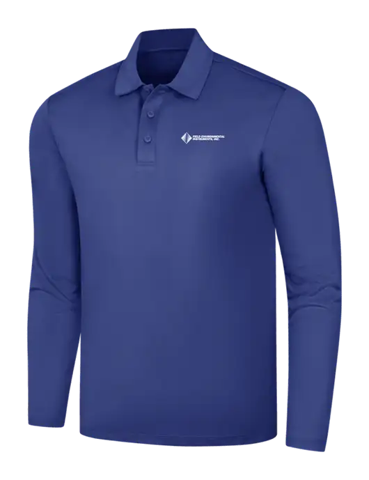 Dark Royal Silk Touch Performance Long Sleeve Polo w/Field Environmental Logo