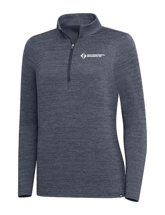 TravisMathew Navy Heather Womens Crestview 1/4 Zip w/Field Environmental Logo