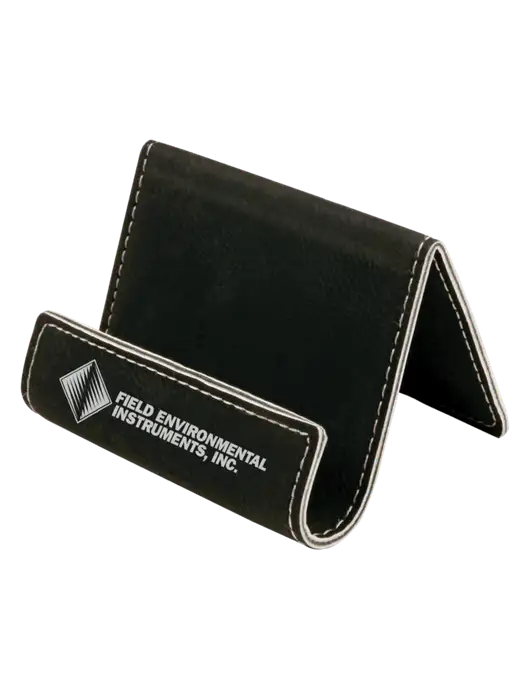 Black Leatherette Card & Phone Holder w/Field Environmental Logo