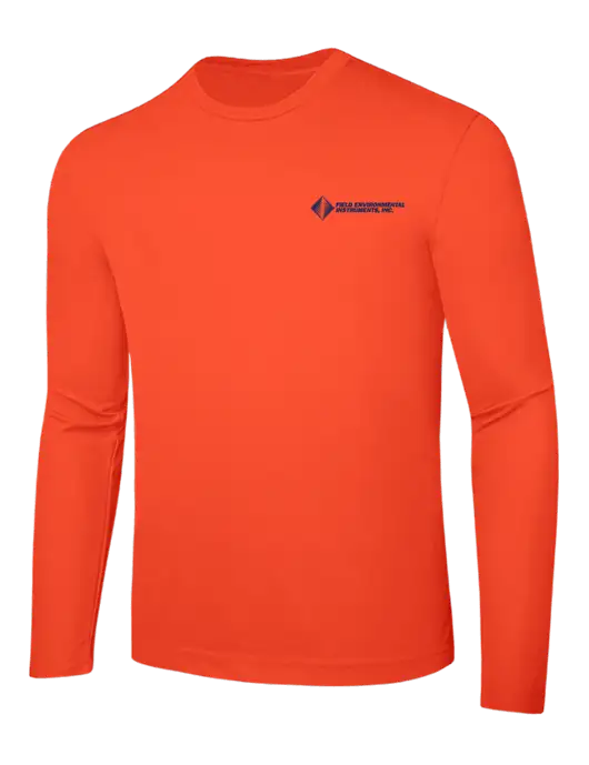 Long Sleeve Safety Orange PosiCharge Competitor Tee w/Field Environmental Logo