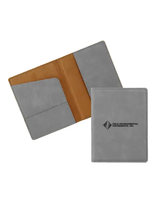Grey Leatherette Passport Holder w/Field Environmental Logo