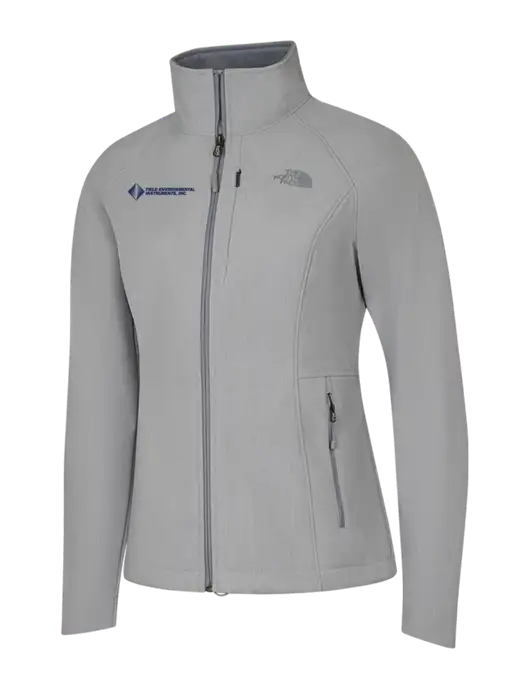 North Face Womens Light Grey Heather Apex Barrier Soft Shell Jacket  w/Field Environmental Logo