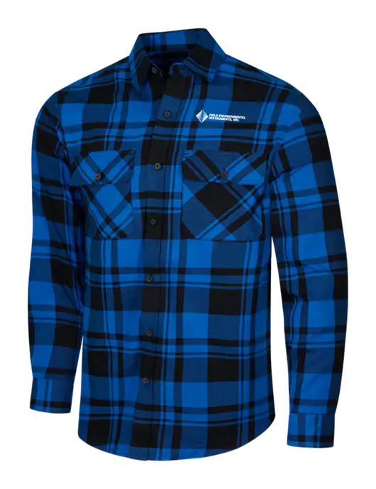 Royal/Black Plaid Flannel Shirt w/Field Environmental Logo