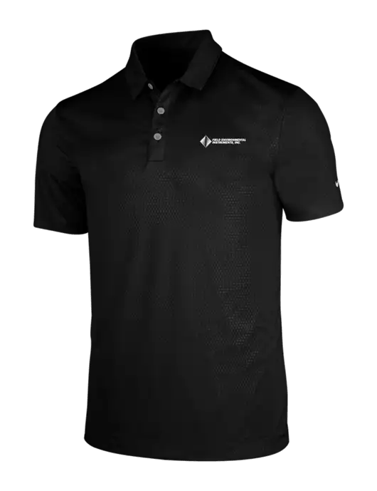 NIKE Black Dri-Fit Embossed Tri-Blade Polo w/Field Environmental Logo