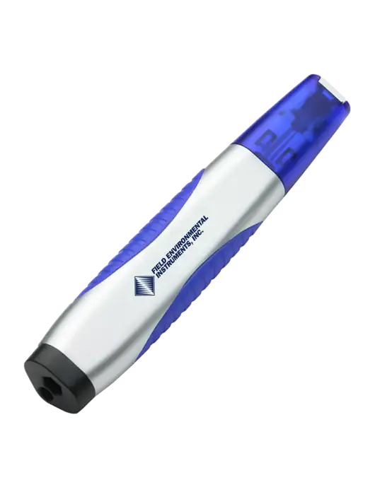 Silver/Blue Level Light Screwdriver Pen w/Field Environmental Logo