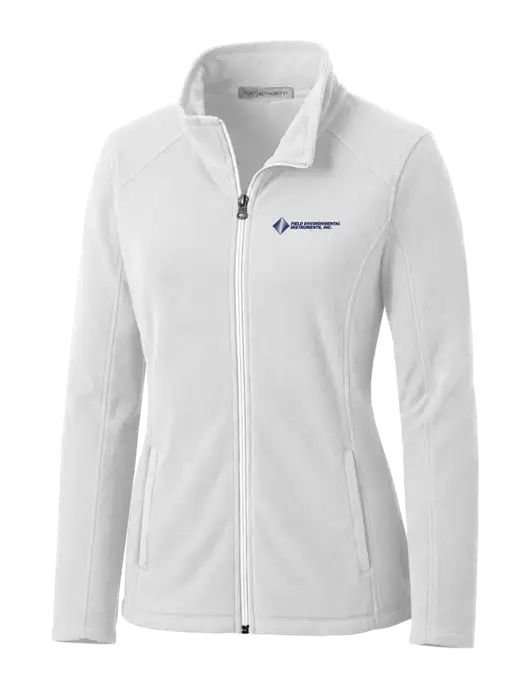 White Womens Microfleece Jacket w/Field Environmental Logo