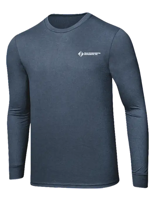 Simply Soft Long Sleeve Navy Frost 4.5 oz, Poly/Combed Ring Spun Cotton T-Shirt w/Field Environmental Logo