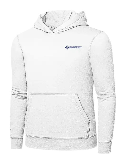 White 7.8 oz Ring Spun Hooded Sweatshirt w/Field Environmental Logo