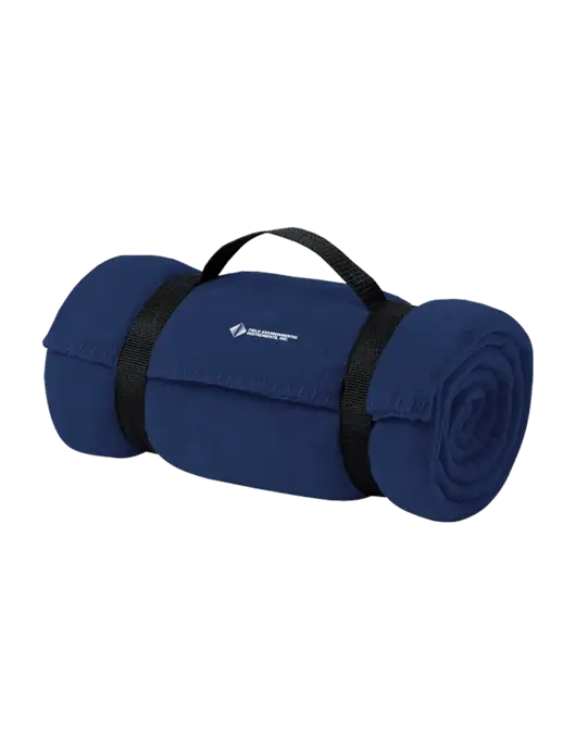 Casual Navy Fleece Blanket With Strap  w/Field Environmental Logo