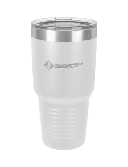 Polar Camel 30 oz Powder Coated White Vacuum Insulated Tumbler  w/Field Environmental Logo