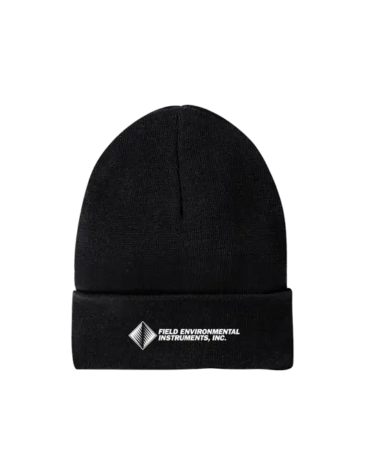 Recycled Black Beanie w/Field Environmental Logo