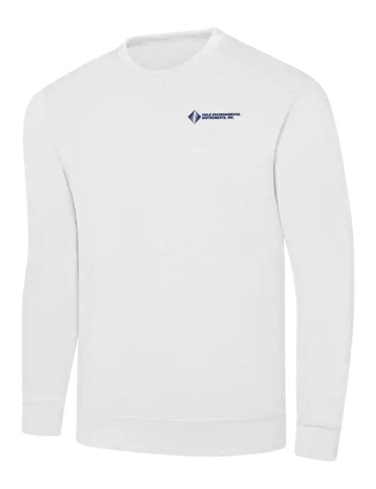 White 7.8 oz Ring Spun Crew Sweatshirt w/Field Environmental Logo