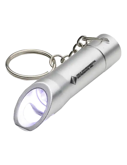 Silver Pocket LED Flashlight with Bottle Opener & Keychain w/Field Environmental Logo