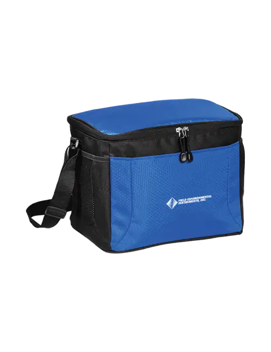 12 Can Twilight Blue/Black Cube Cooler  w/Field Environmental Logo