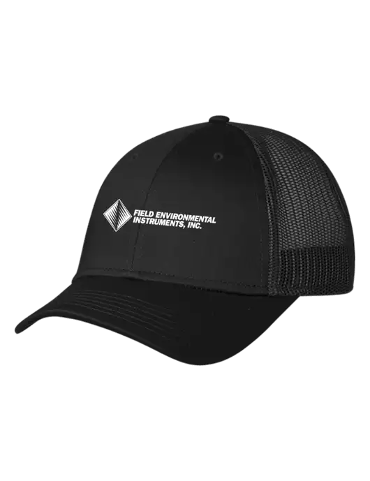 Black Mesh Trucker Cap Snap Back w/Field Environmental Logo