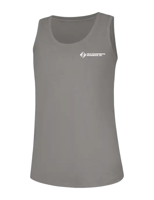 Womens Light Grey Frost Perfect Tri Racerback Tank w/Field Environmental Logo