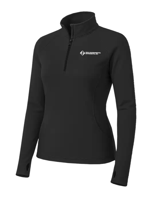 Charcoal Grey Womens Sport Wick Stretch 1/4 Zip Pullover w/Field Environmental Logo