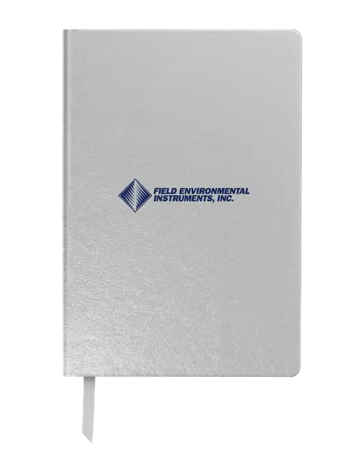 Achieve Silver Hardcover Journal, 5.5 x 8.37 w/Field Environmental Logo