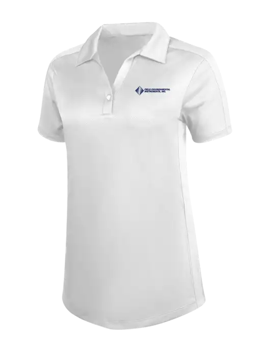 Womens White Diamond Jacquard Polo w/Field Environmental Logo