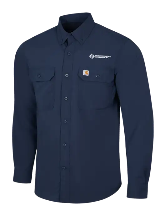 Carhartt Force Navy Long Sleeve Shirt w/Field Environmental Logo