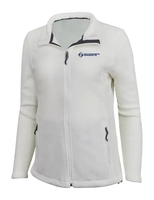 Womens White Fleece Jacket w/Field Environmental Logo