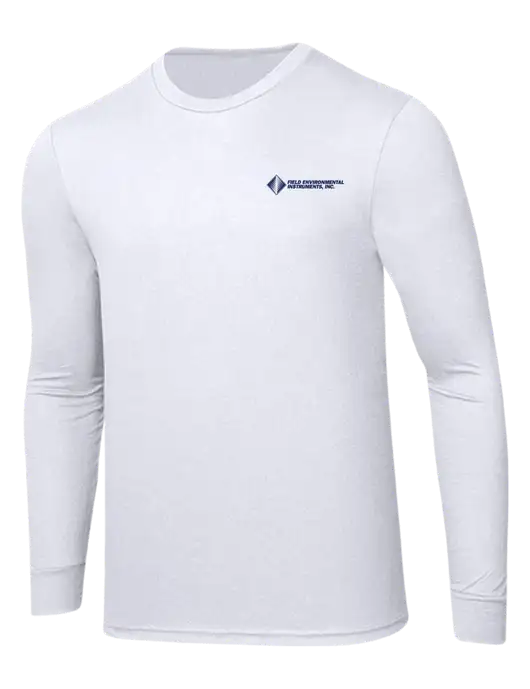 Simply Soft Long Sleeve White 4.5 oz, Poly/Combed Ring Spun Cotton T-Shirt w/Field Environmental Logo