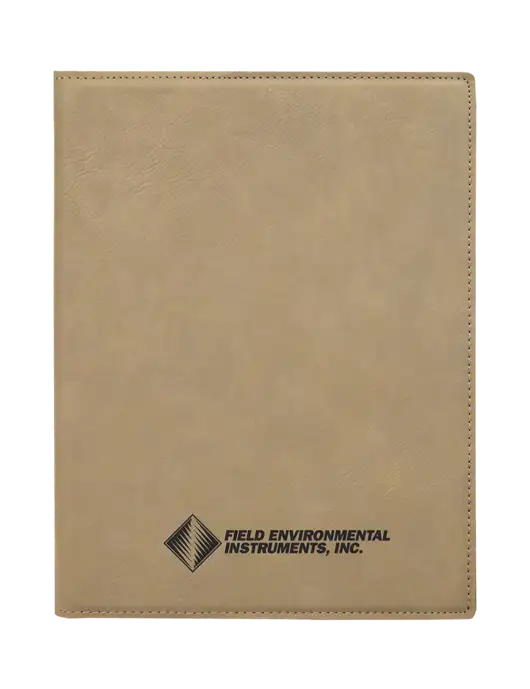 Tan Leatherette 7 x 9 Portfolio with Notepad w/Field Environmental Logo