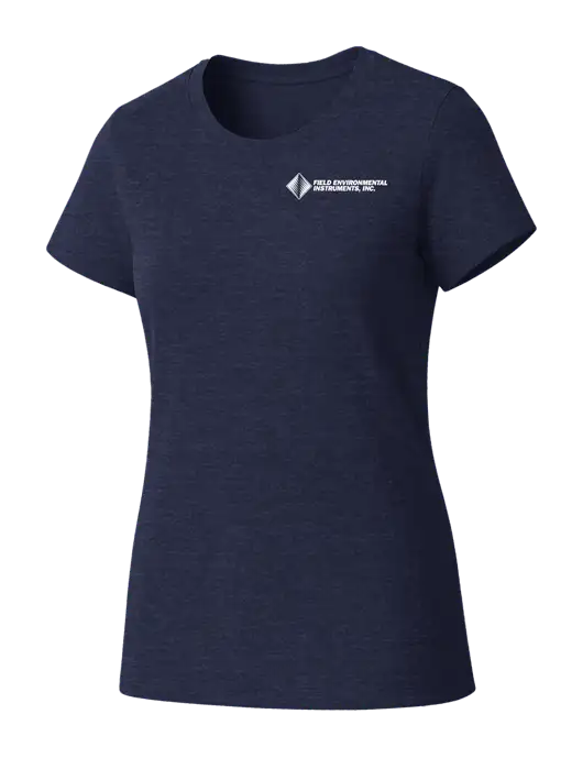 Womens Seriously Soft Heathered Navy T-Shirt w/Field Environmental Logo
