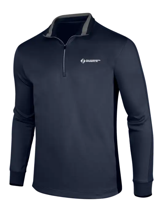 NIKE Midnight Navy Heather/Midnight Navy Dry-Fit 1/2 Zip Cover-Up w/Field Environmental Logo
