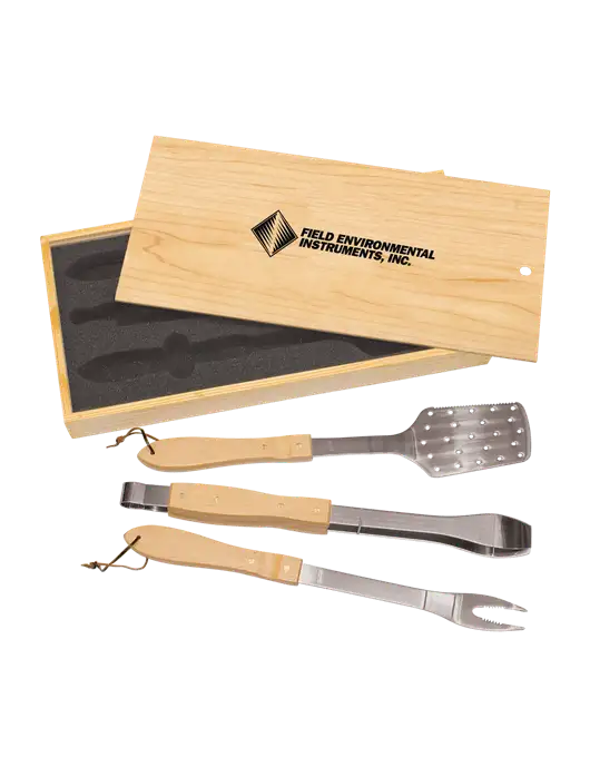 Wood BBQ Gift Set w/Field Environmental Logo