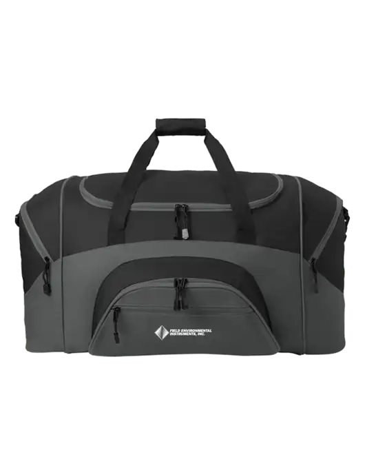 Standard Colorblock Black/Dark Grey Sport Duffel w/Field Environmental Logo