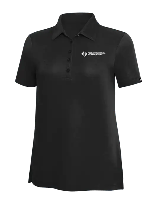 TravisMathew Black Solid Womens Oceanside Polo w/Field Environmental Logo