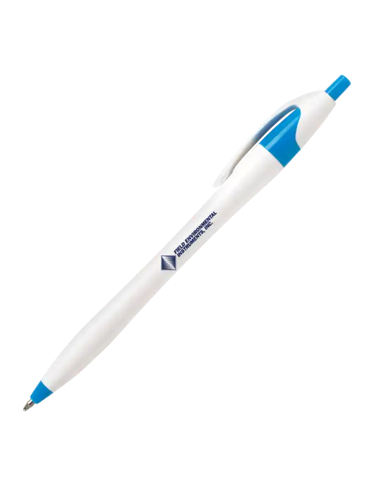 Novella Sapphire Blue/White Splash Pen - Blue Ink w/Field Environmental Logo
