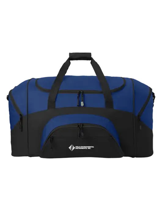 Standard Colorblock Royal/Black Sport Duffel w/Field Environmental Logo