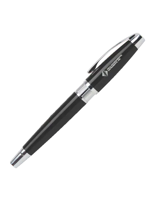 Masscotti Black Rollerball Pen - Black Ink w/Field Environmental Logo
