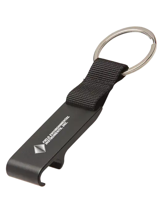 Black Bottle Opener & Key Ring w/Field Environmental Logo