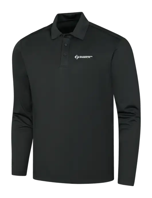 Black Silk Touch Performance Long Sleeve Polo w/Field Environmental Logo