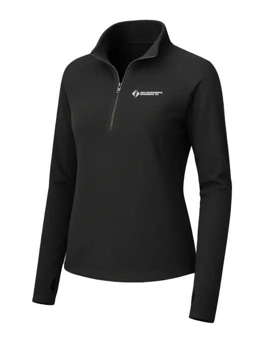 Womens Black Microfleece 1/2 Zip Pullover w/Field Environmental Logo