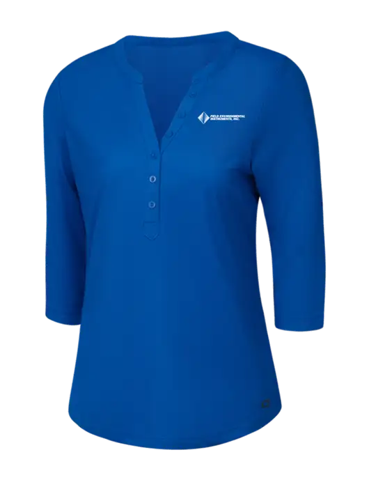 OGIO Royal Blue Jewel Henley w/Field Environmental Logo